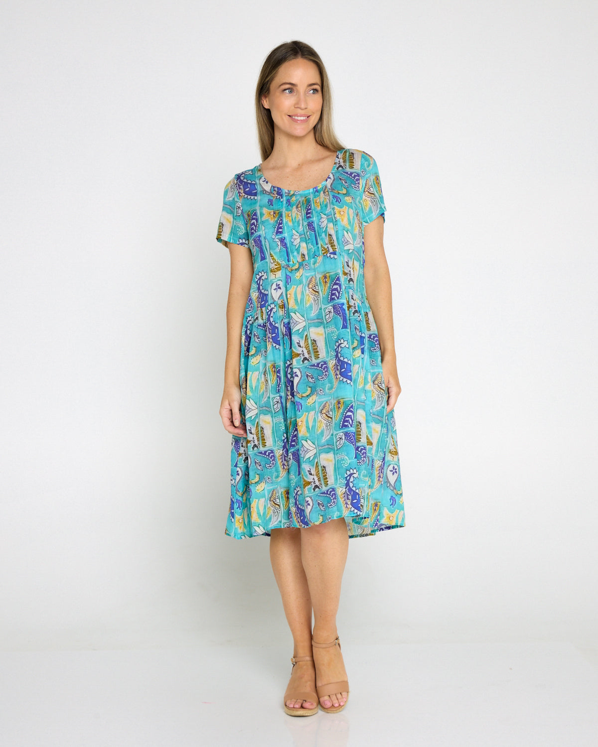 Emery Cotton Dress - Seaside Paisley