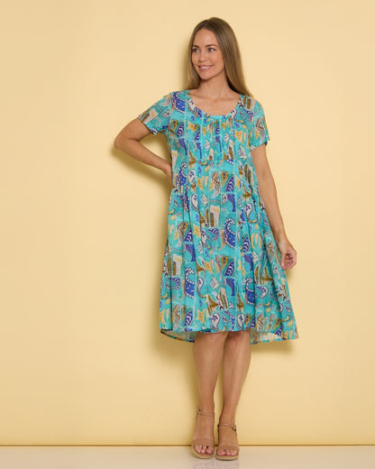 Emery Cotton Dress - Seaside Paisley
