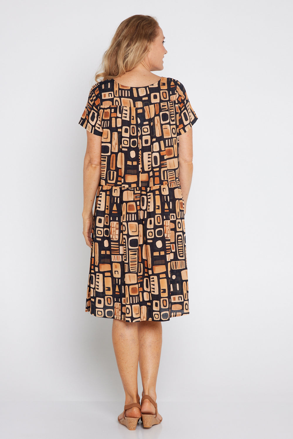 Emery Dress - Golden Brown 70s
