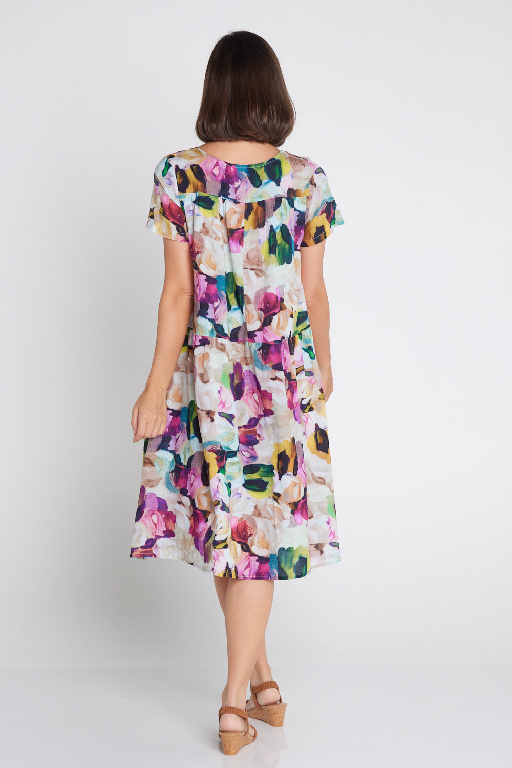 Emery Dress - Pastel Floral Painting