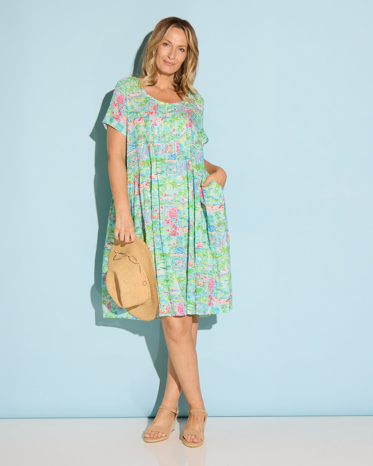 Dakota Relaxed Cotton Dress - Paradise