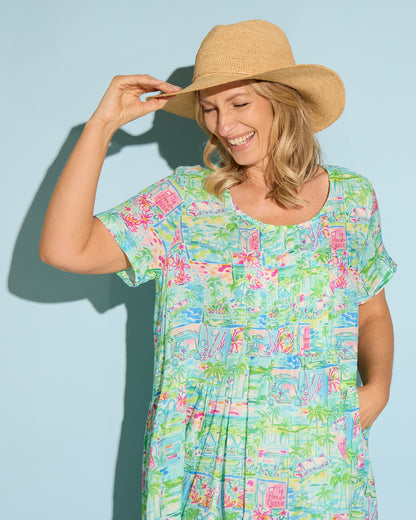 Dakota Relaxed Cotton Dress - Paradise