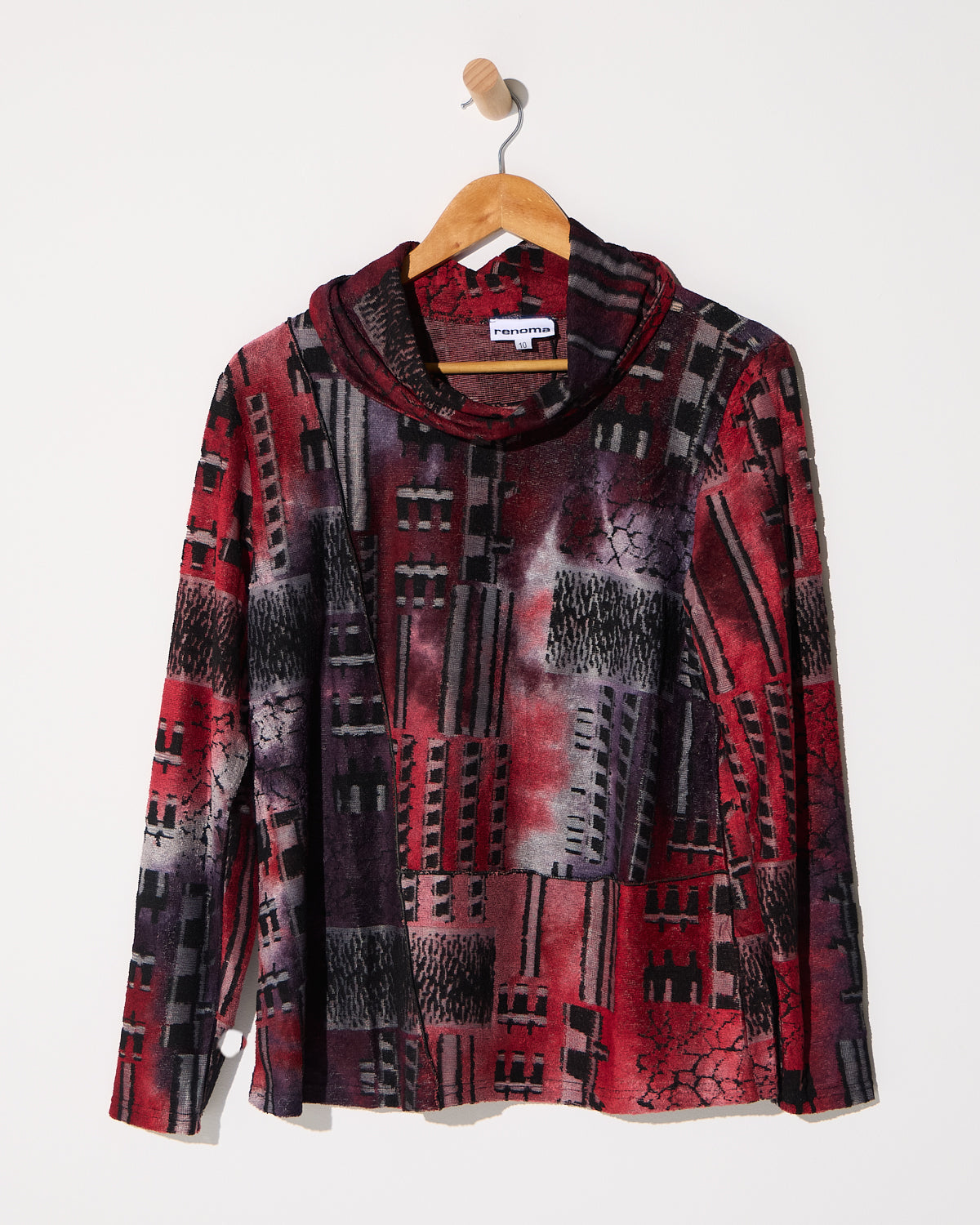 Erica Burnout Top - Burgundy Multi