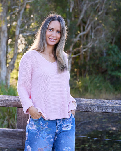 Emmy Cotton Knit Jumper - Pink