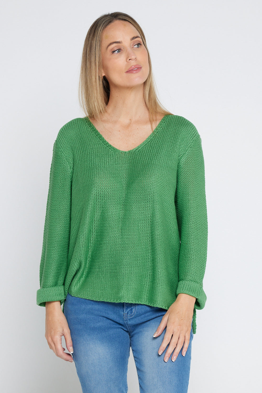 Pretty green knitted jumper top
