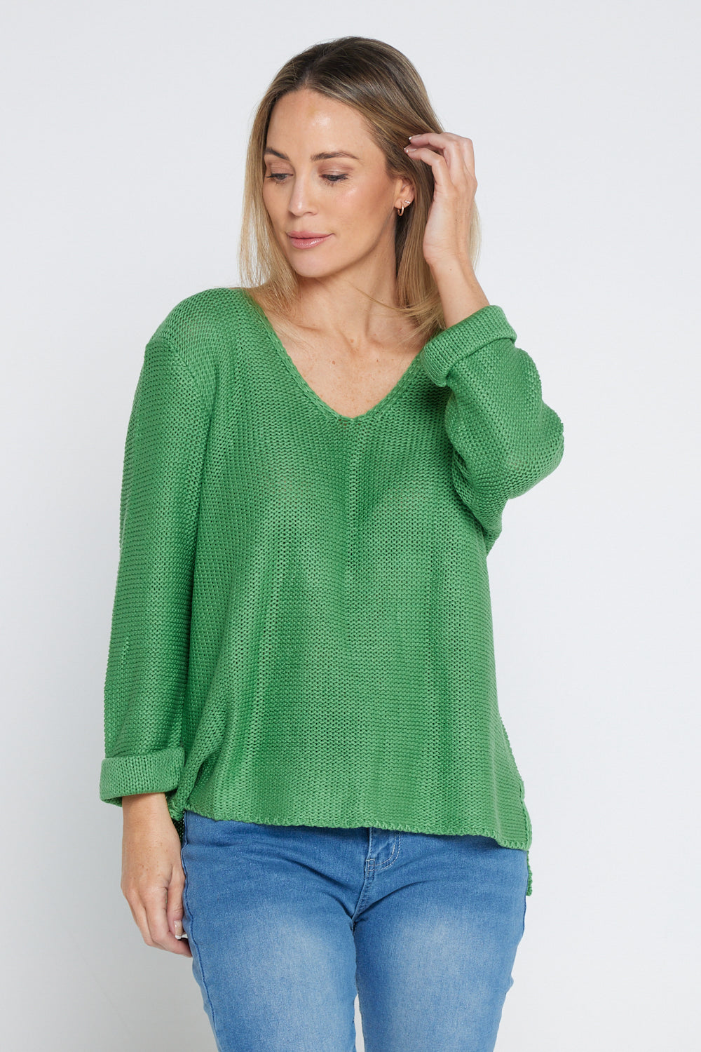 Emmy Cotton Knit Jumper Apple Green TULIO Fashion