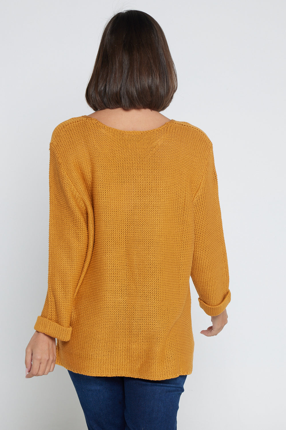 Emmy Cotton Knit Jumper Mustard TULIO Fashion