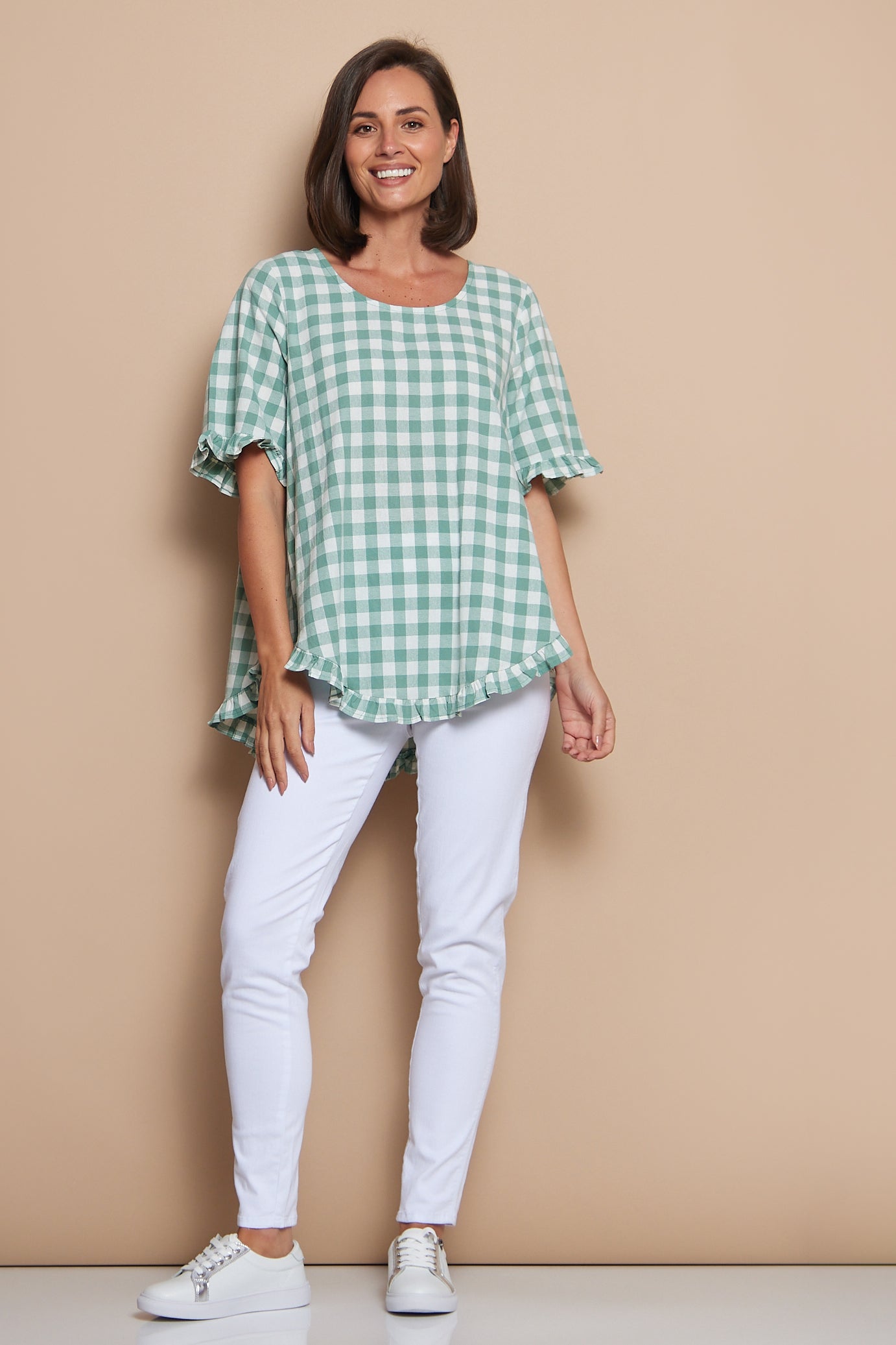 Denver Jeggings White Cafe Latte Ankle Length Pull On Jeggings TULIO Fashion