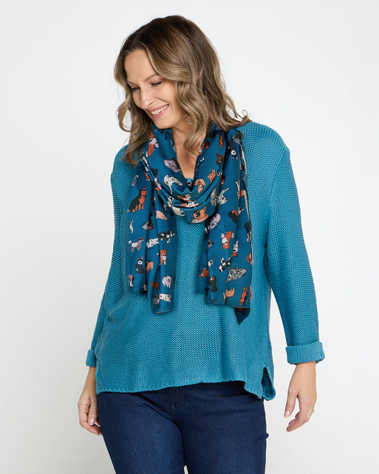 Puppy Park Scarf - Blue