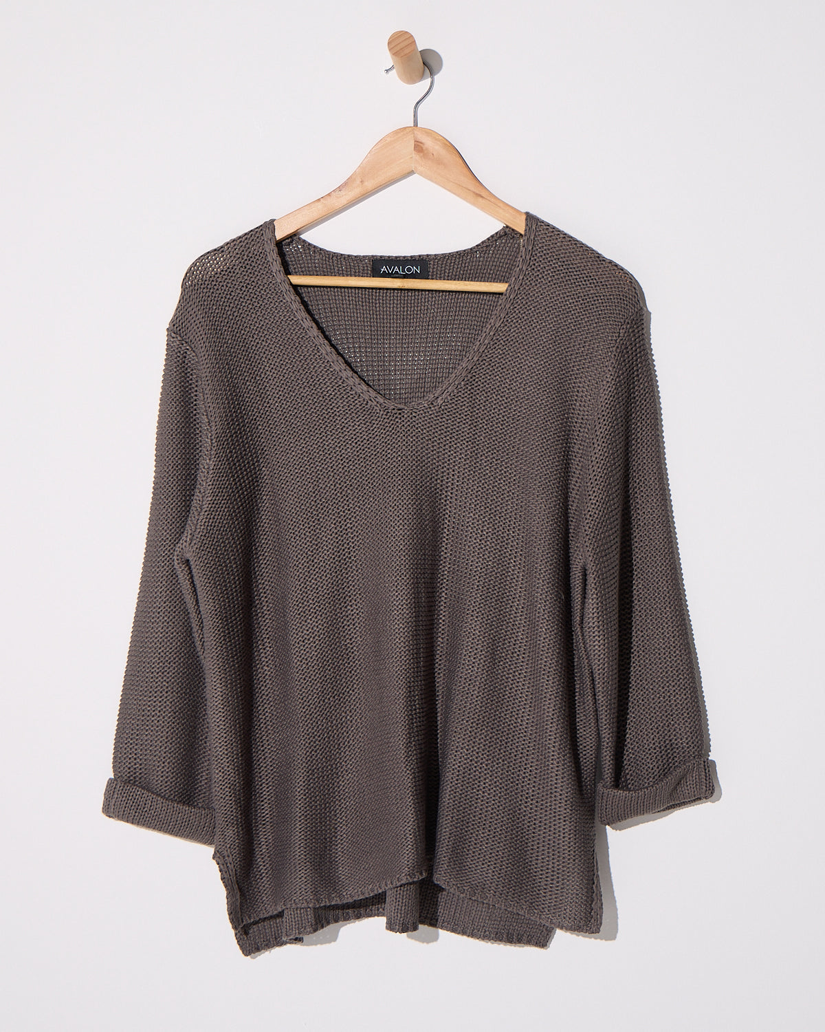 Emmy Cotton Knit Jumper - Charcoal