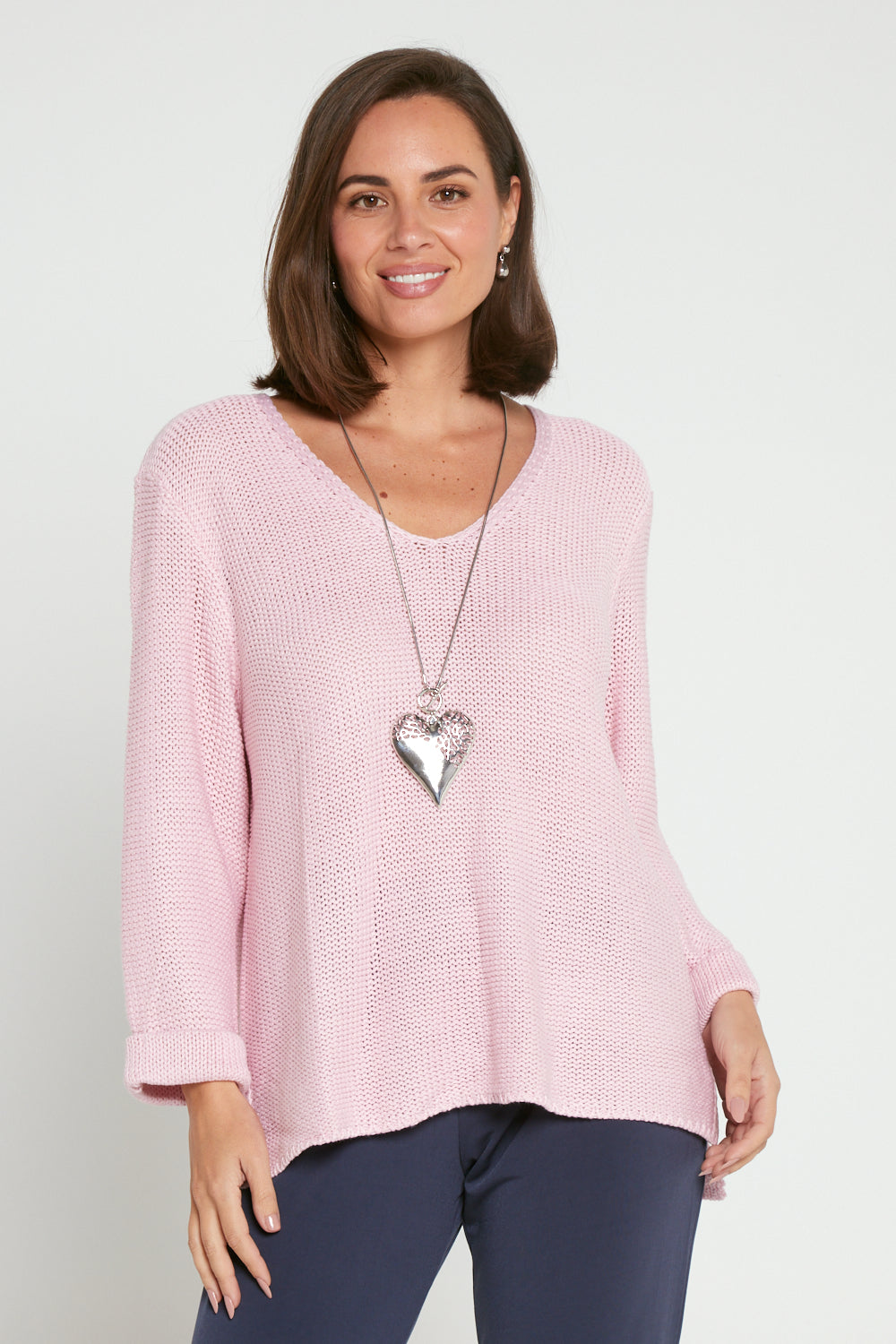 Emmy Cotton Knit Jumper - Pink