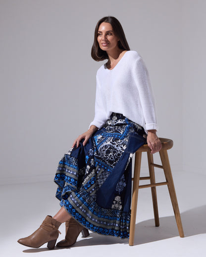 Emmy Cotton Knit Jumper - White