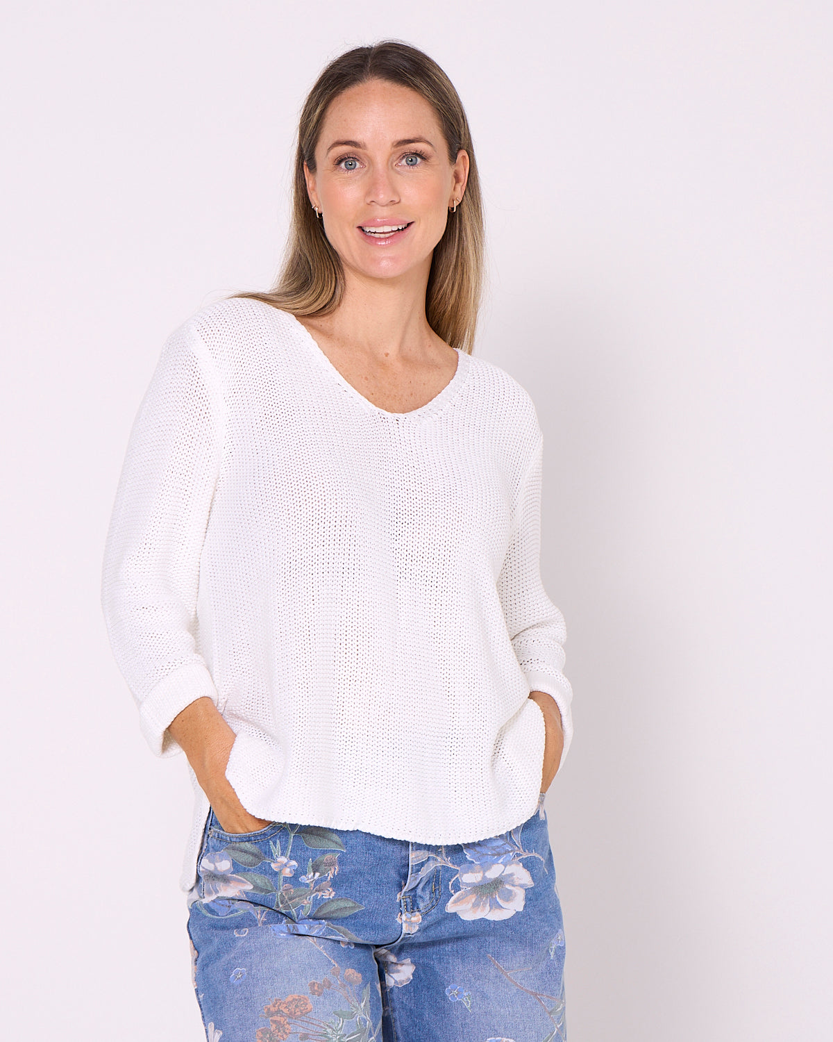 Emmy Cotton Knit Jumper - White