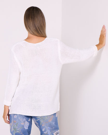 Emmy Cotton Knit Jumper - White