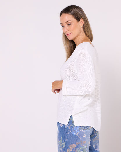 Emmy Cotton Knit Jumper - White