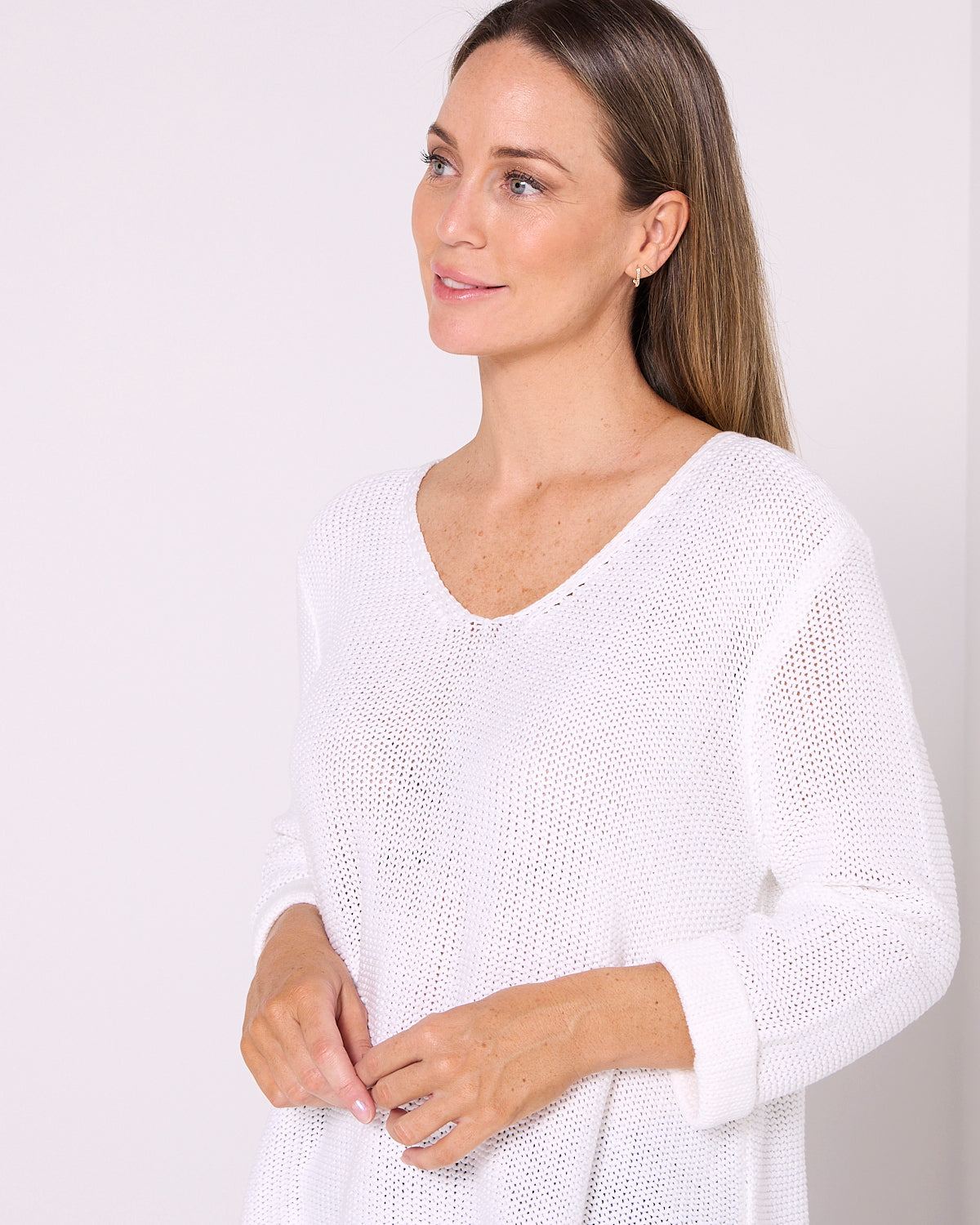 Emmy Cotton Knit Jumper - White