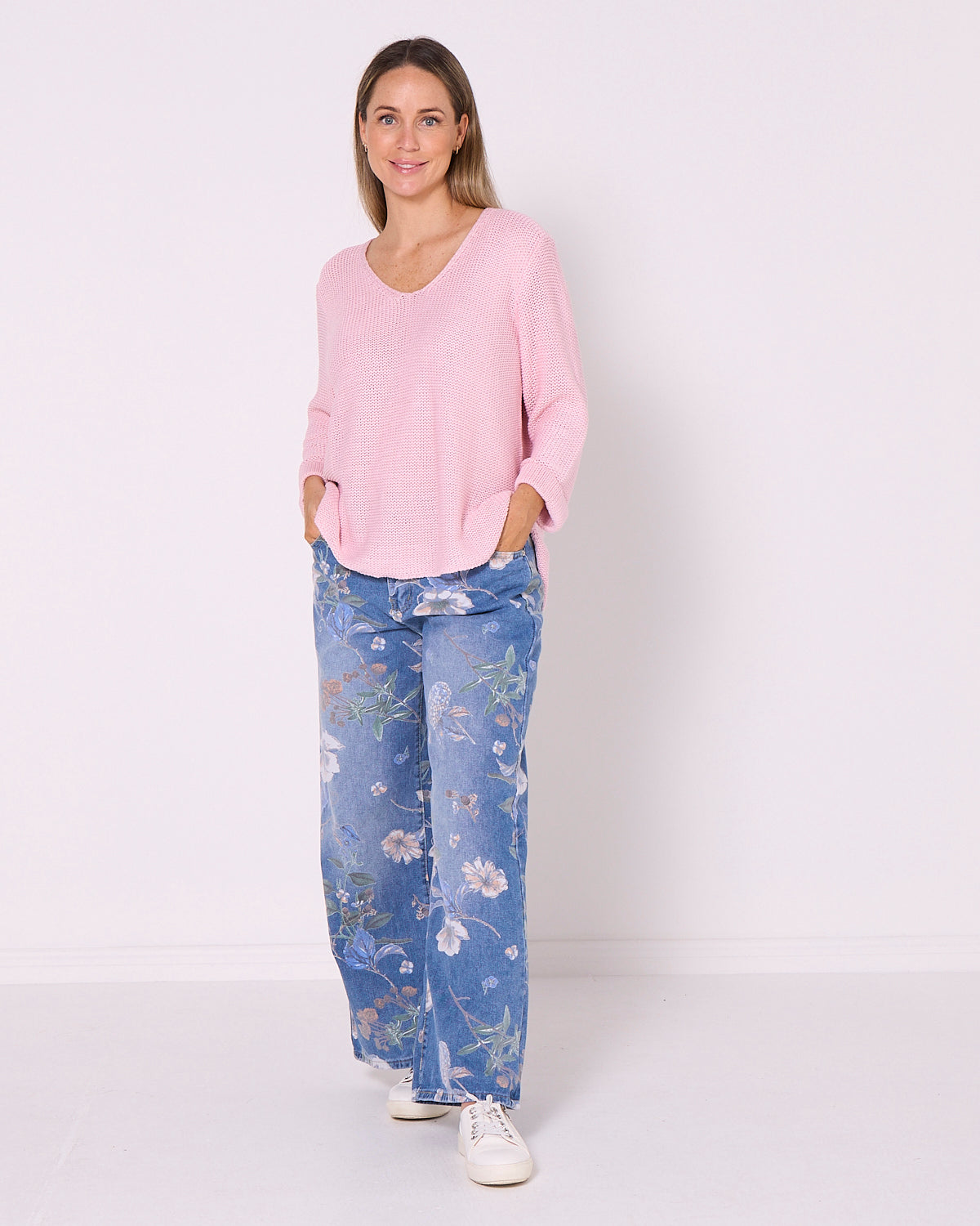Emmy Cotton Knit Jumper - Pink