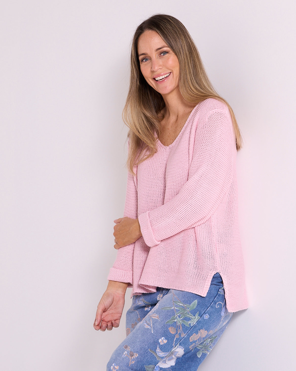 Emmy Cotton Knit Jumper - Pink