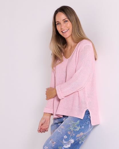 Emmy Cotton Knit Jumper - Pink