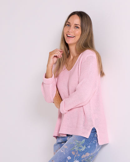 Emmy Cotton Knit Jumper - Pink