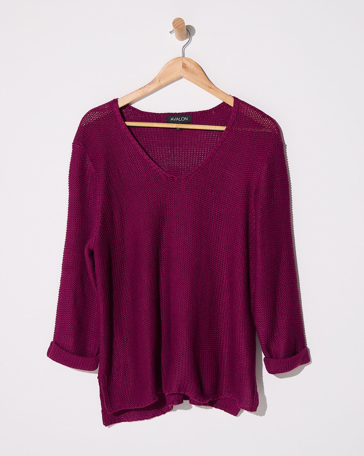 Emmy Cotton Knit Jumper - Plum
