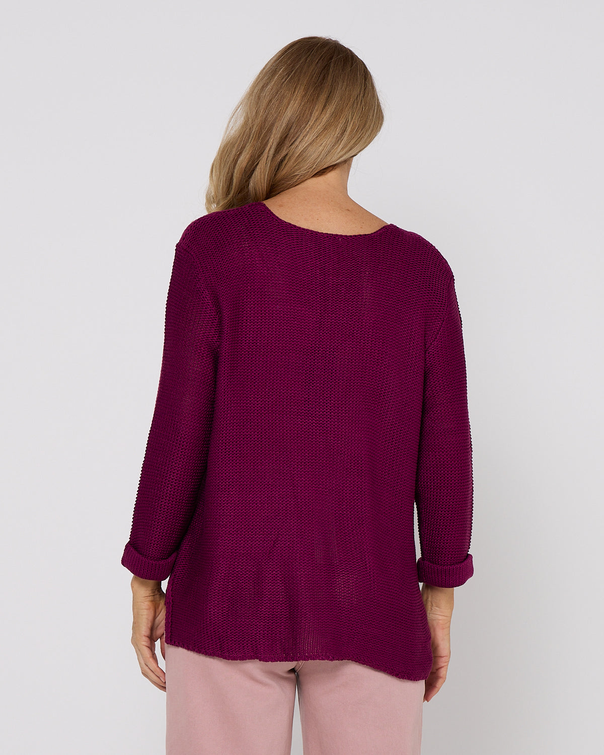 Emmy Cotton Knit Jumper - Plum