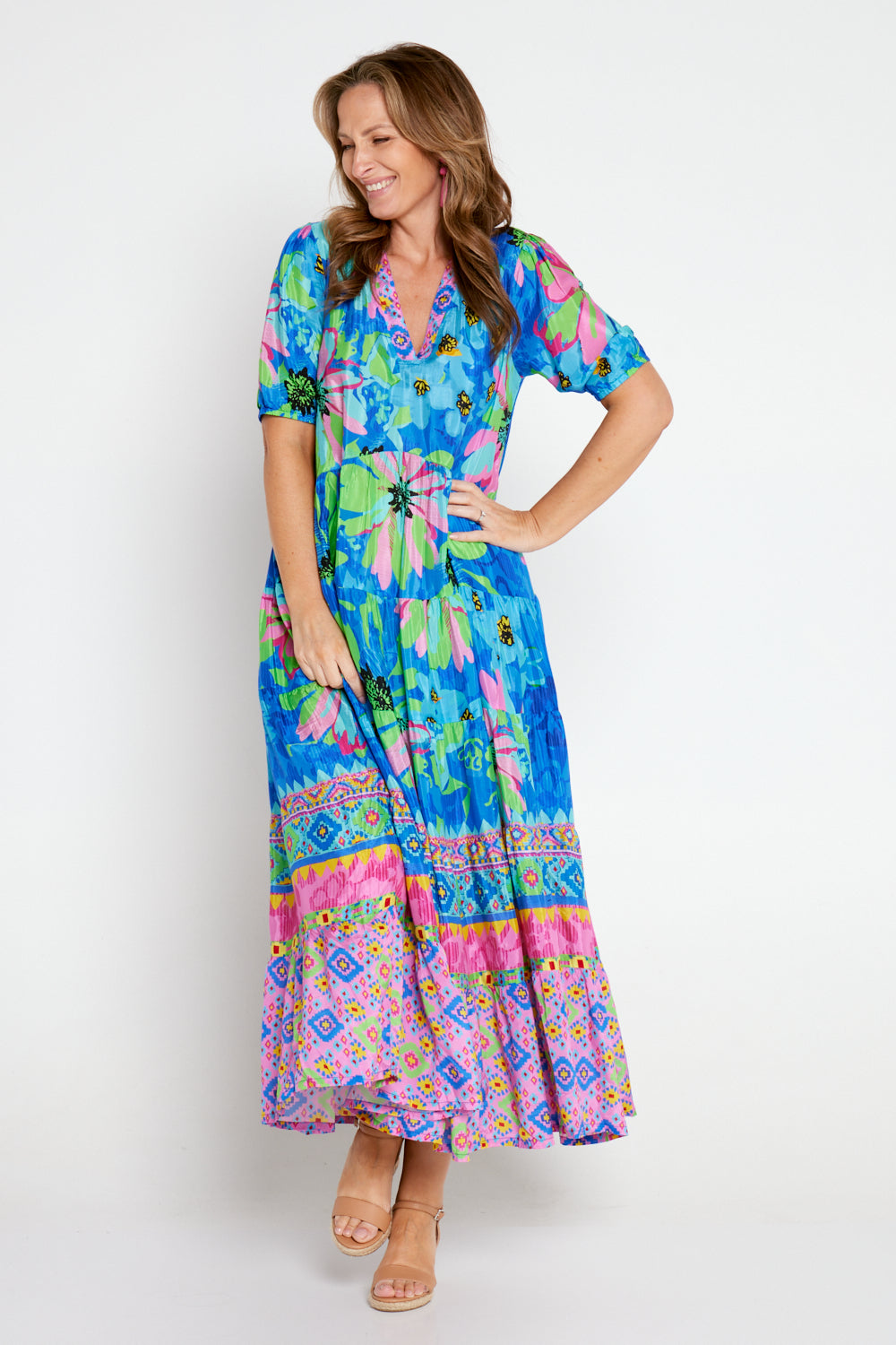 Isabelle Maxi Dress - Summer Aztec Floral | OQ by Orientique – TULIO ...