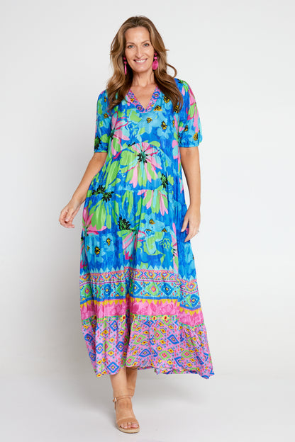 Isabelle Maxi Dress - Summer Aztec Floral