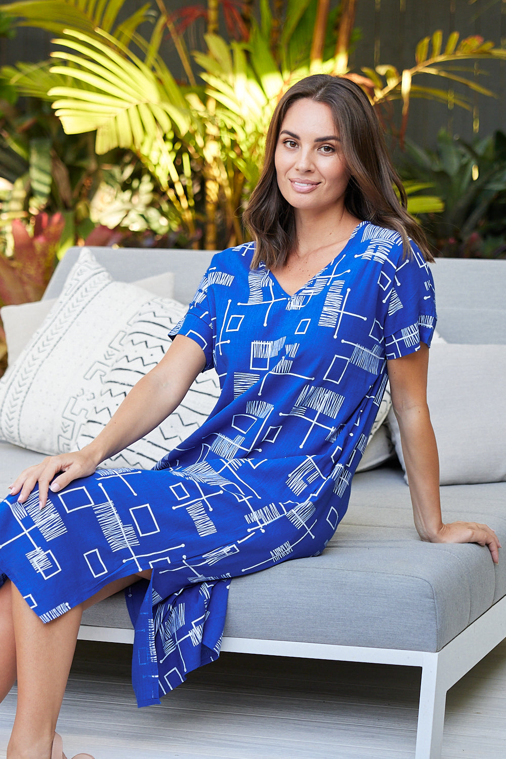 Blue leaf dress online
