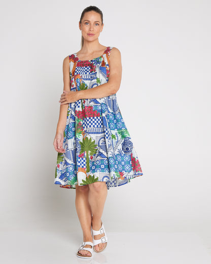 Estelle Crew Dress - Greek Island Blue