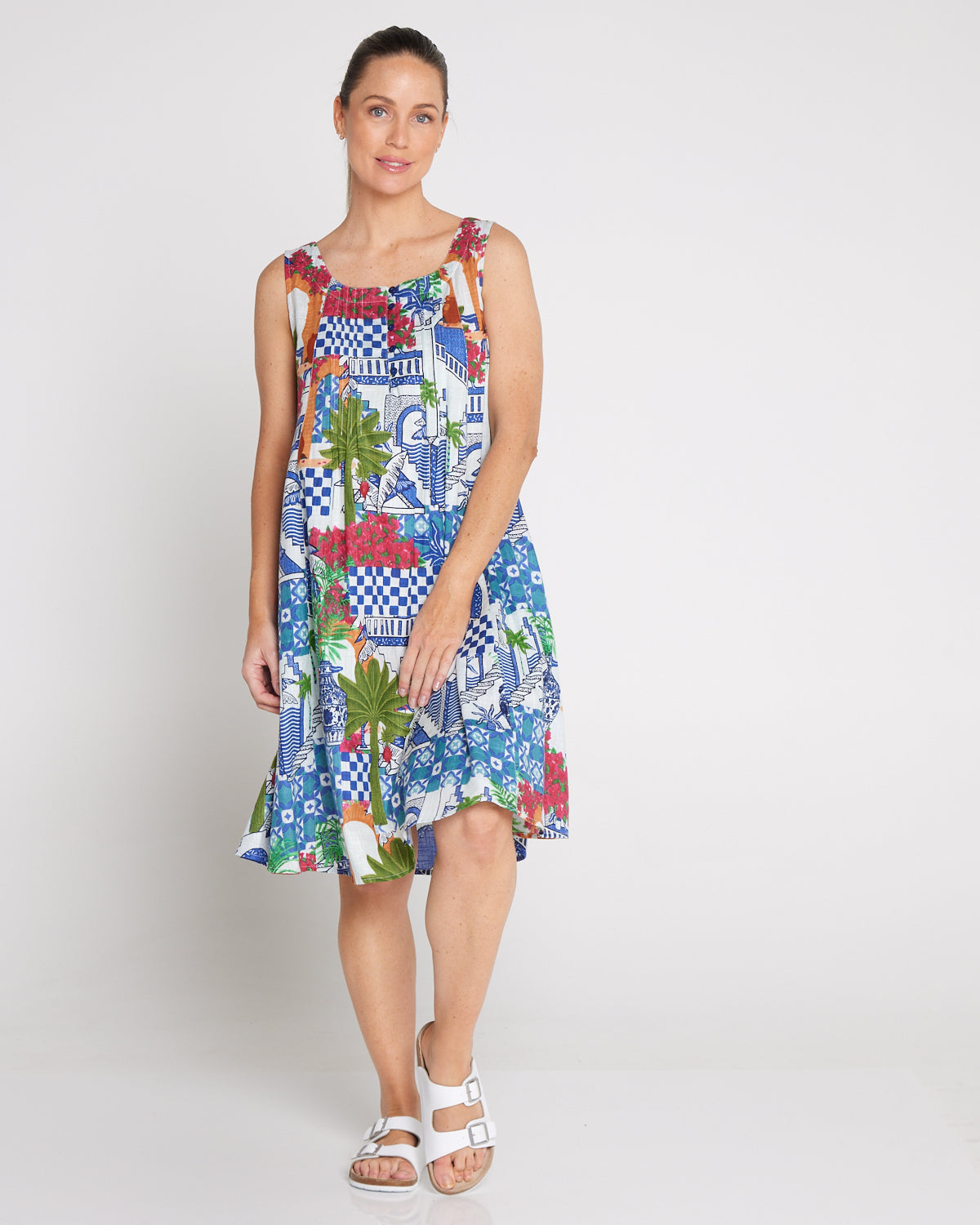 Estelle Crew Dress - Greek Island Blue