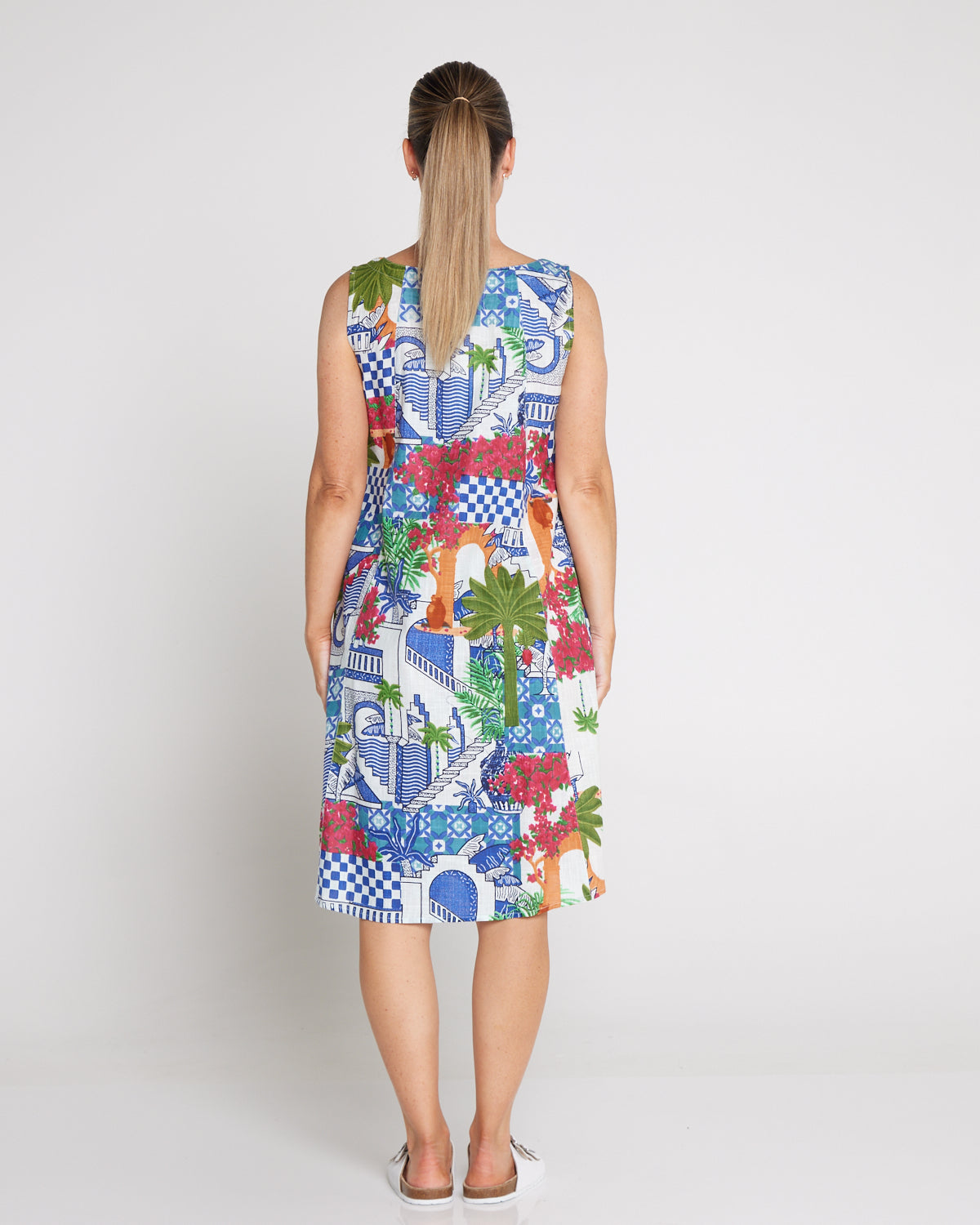 Estelle Crew Dress - Greek Island Blue