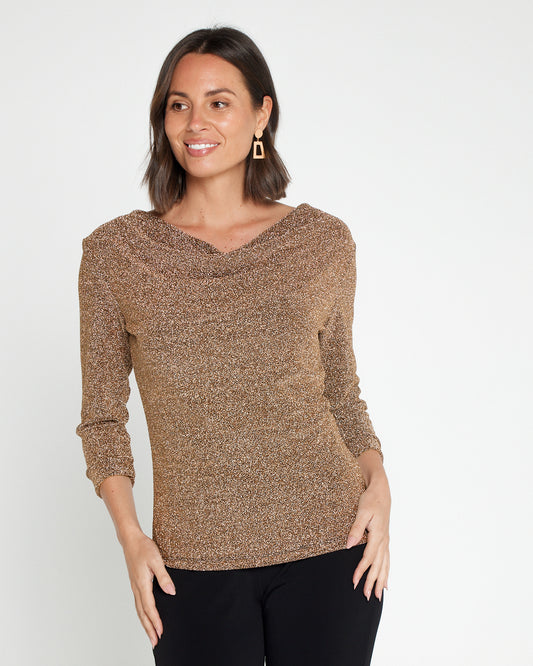 Estelle Lurex Top - Gold
