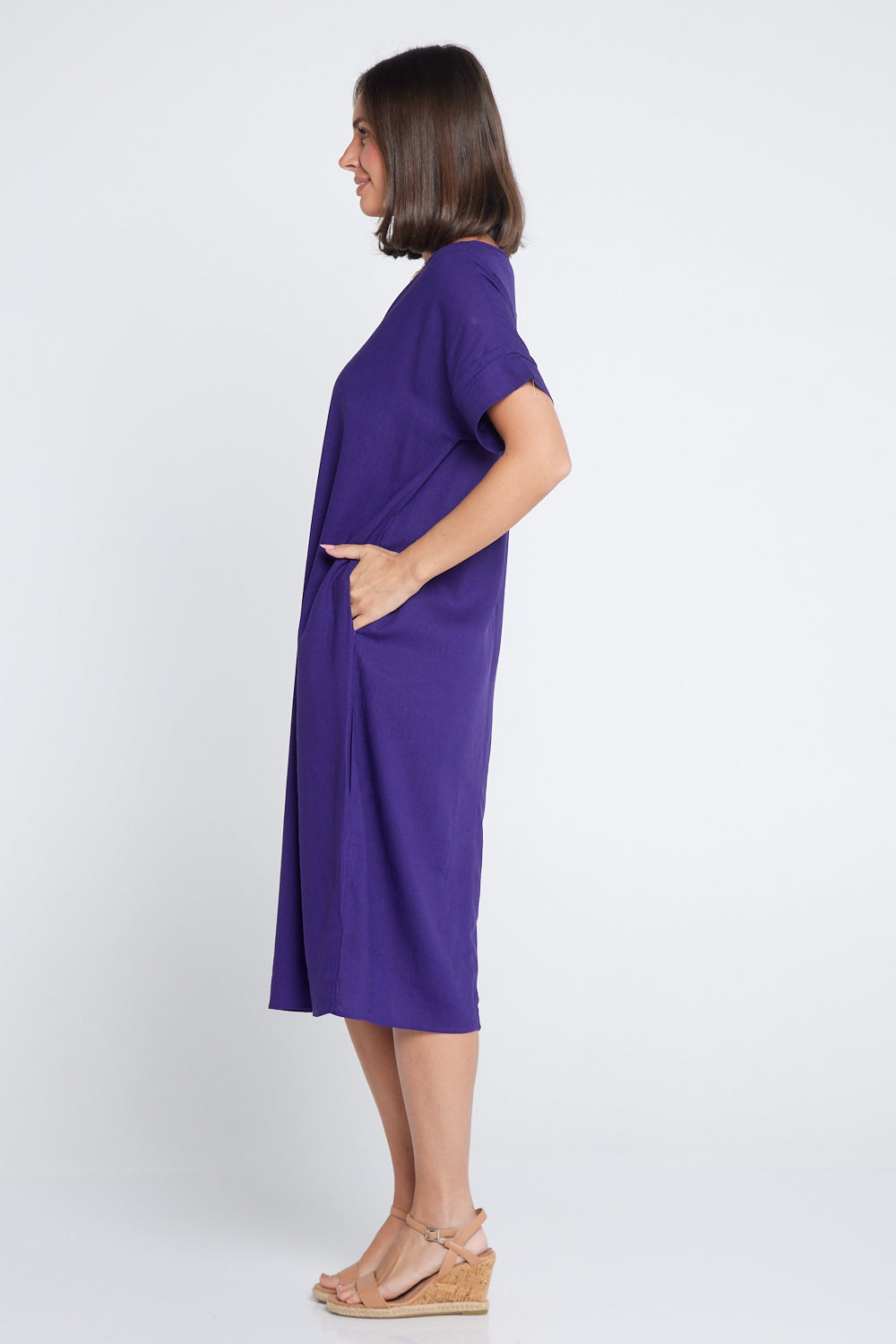 Esiteri Linen Dress - Purple