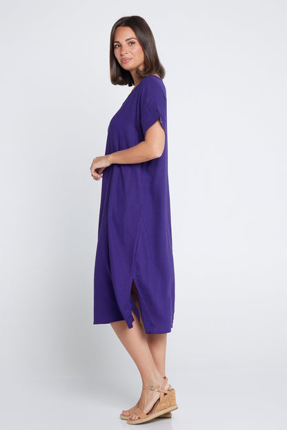 Esiteri Linen Dress - Purple