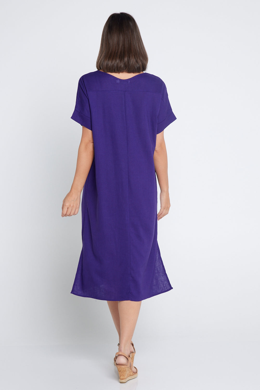 Esiteri Linen Dress - Purple