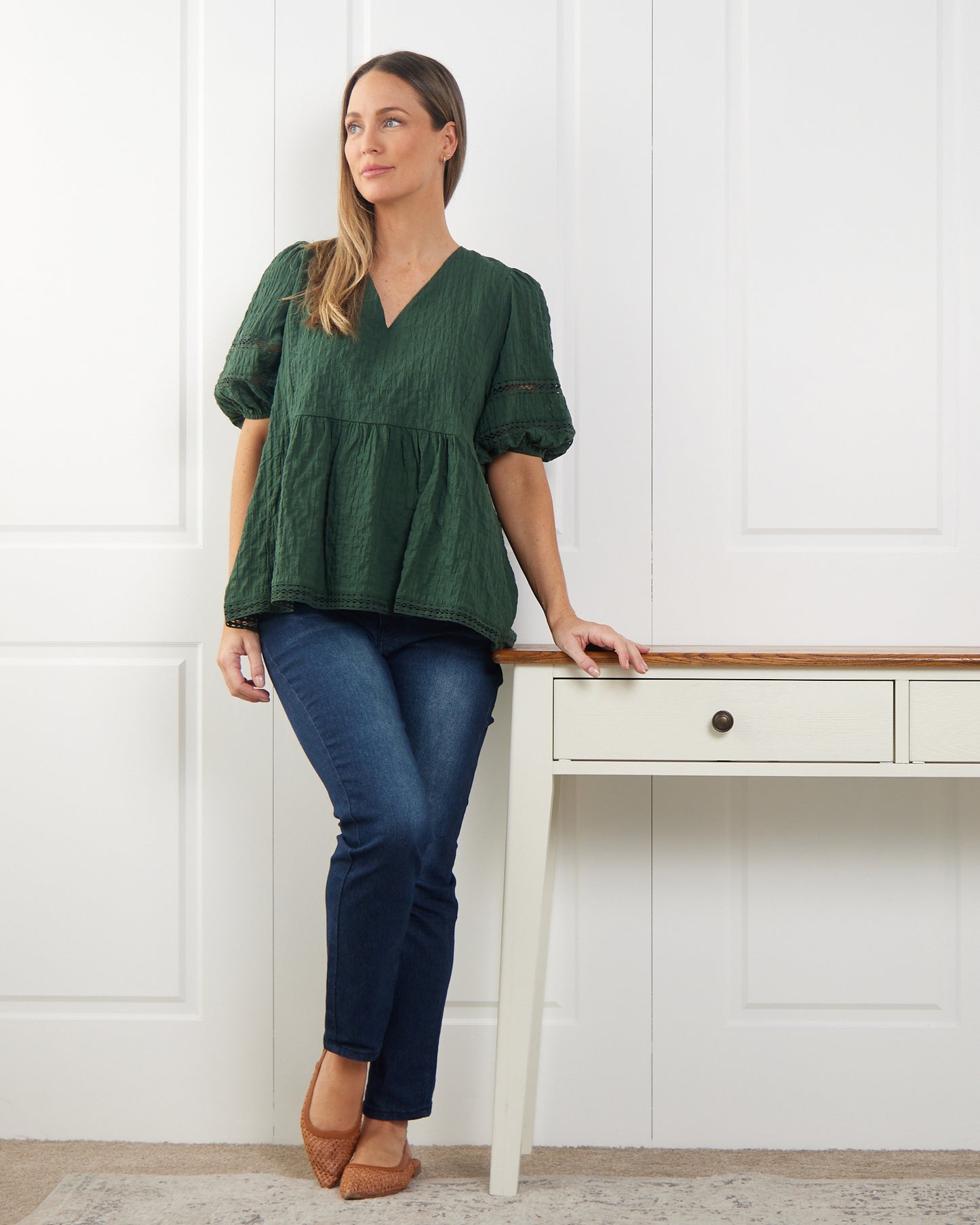 Esther Cotton Blouse - Myrtle