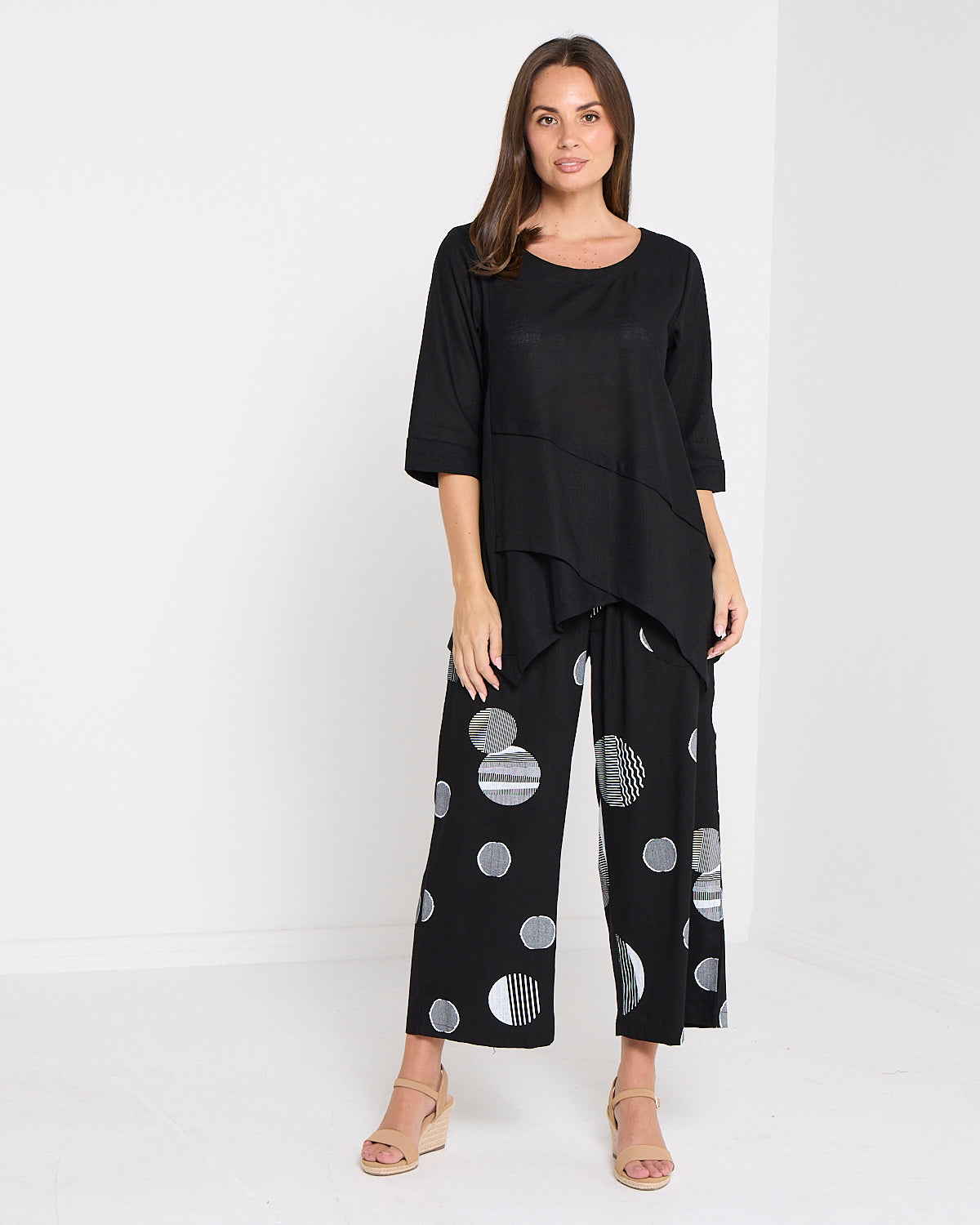 Esther Linen Top - Black