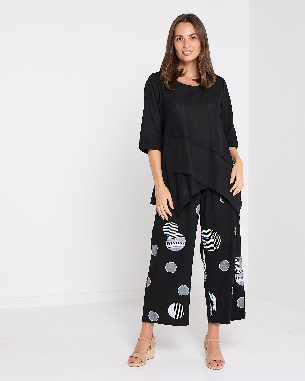 Esther Linen Top - Black