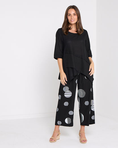 Esther Linen Top - Black