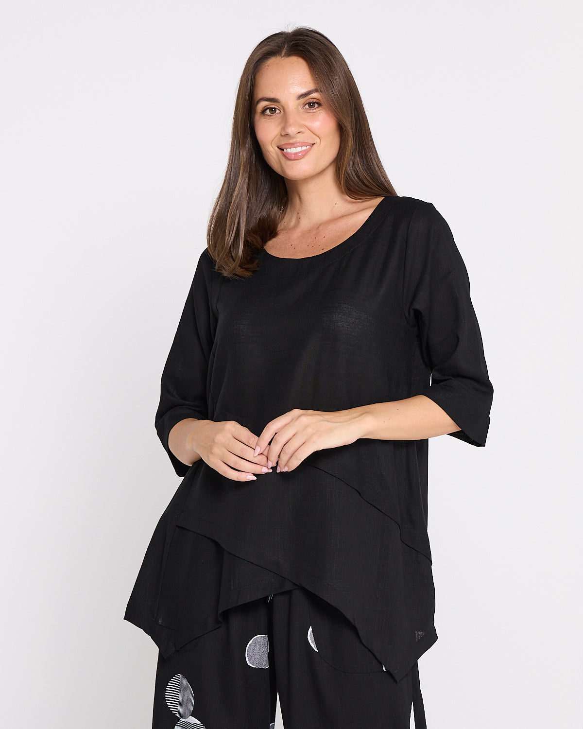 Esther Linen Top - Black