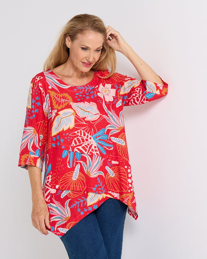 Esther Linen Top - Scarlet Botanica