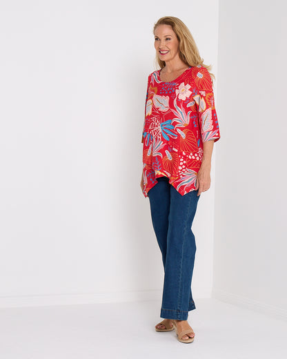 Esther Linen Top - Scarlet Botanica