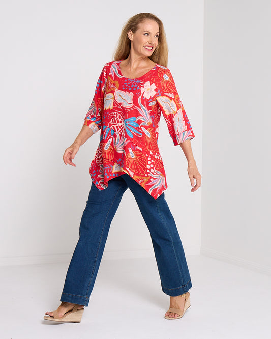 Esther Linen Top - Scarlet Botanica