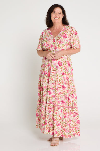 Evelyn Dress - Pink Floral