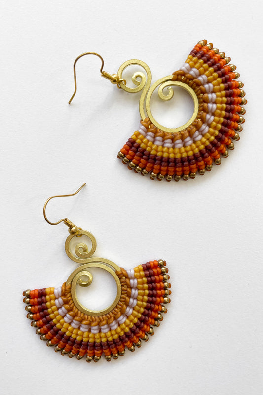 Tuscan Sun Earrings - Orange/Gold/Brown