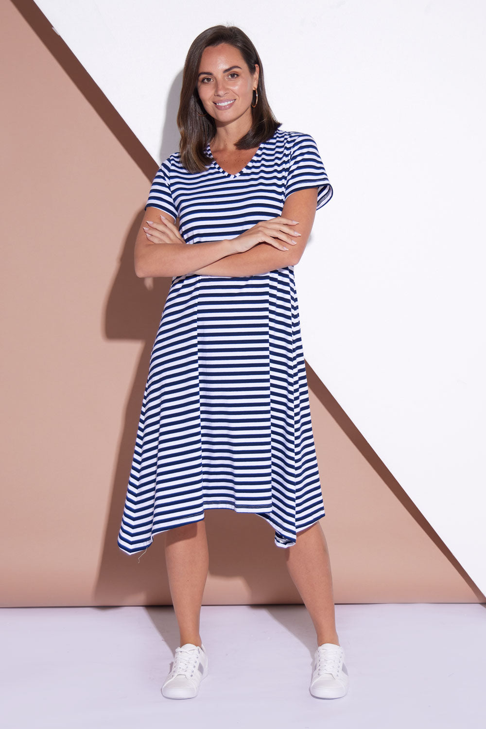 Vanessa Dress Navy Stripe Cordelia St Clothing for Women TULIO Fashion