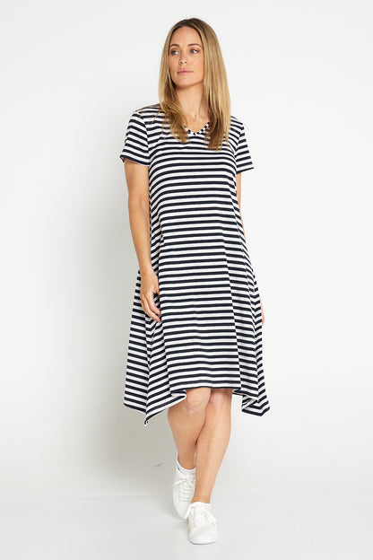 Vanessa Dress - Black Stripe