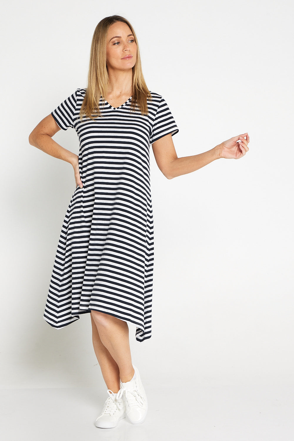 Vanessa Dress - Black Stripe