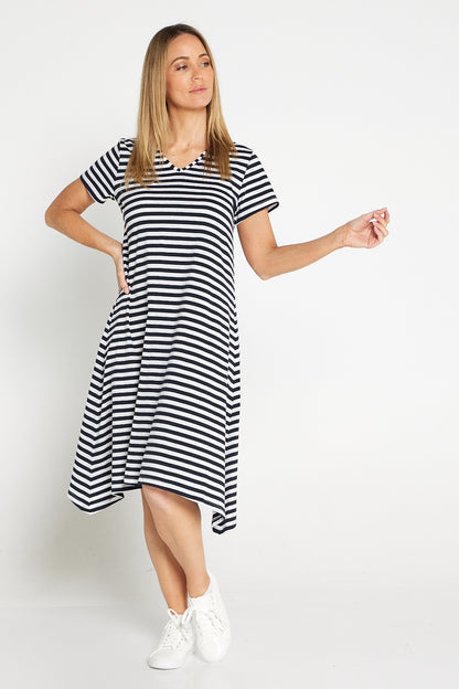 Vanessa Dress - Black Stripe